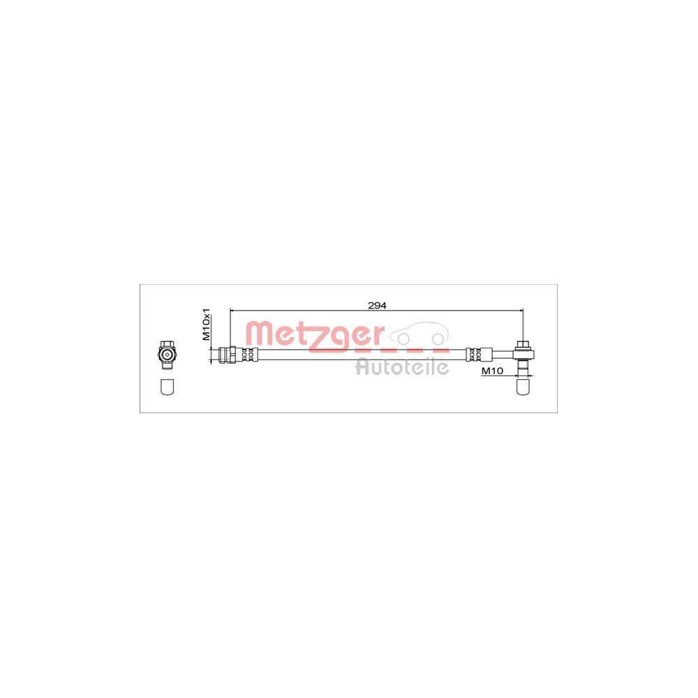 Bremsschlauch METZGER 4111538 GREENPARTS für AUDI, Hinterachse links