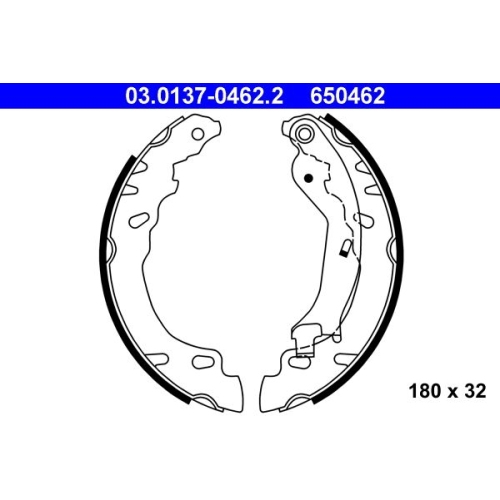 Bremsbackensatz ATE 03.0137-0462.2 für FIAT FORD, Hinterachse