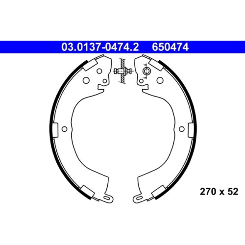 Bremsbackensatz ATE 03.0137-0474.2 für MITSUBISHI, Hinterachse