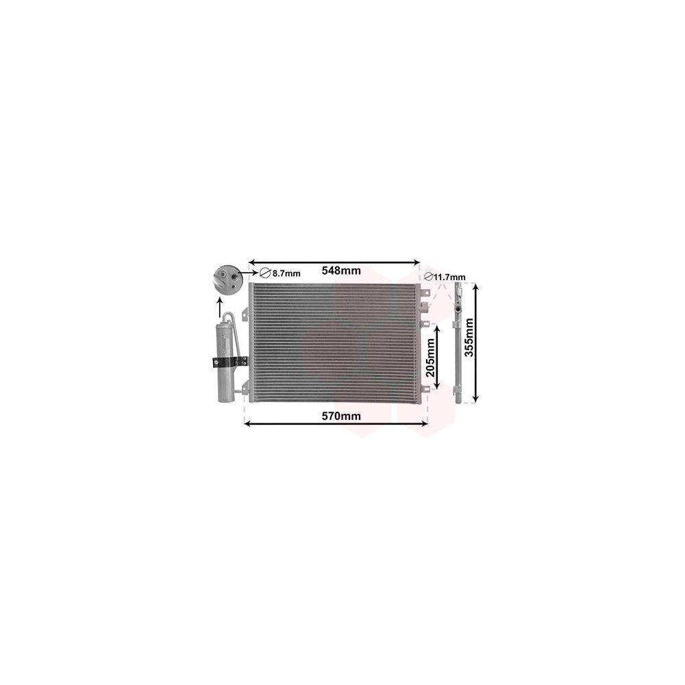 Kondensator, Klimaanlage VAN WEZEL 43015275 für RENAULT