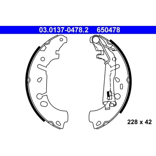 Bremsbackensatz ATE 03.0137-0478.2 für FIAT OPEL, Hinterachse