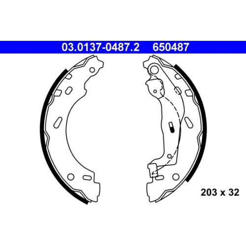 Bremsbackensatz ATE 03.0137-0487.2 für SMART, Hinterachse