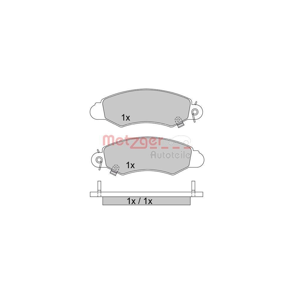 Bremsbelagsatz, Scheibenbremse METZGER 1170457 für SUZUKI, Vorderachse