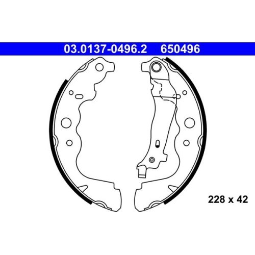 Bremsbackensatz ATE 03.0137-0496.2 für MERCEDES-BENZ RENAULT DACIA, Hinterachse