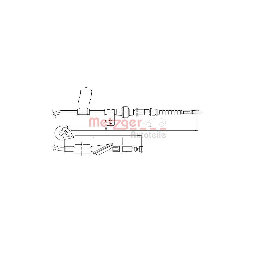 Seilzug, Feststellbremse METZGER 17.4018 für HONDA, hinten links
