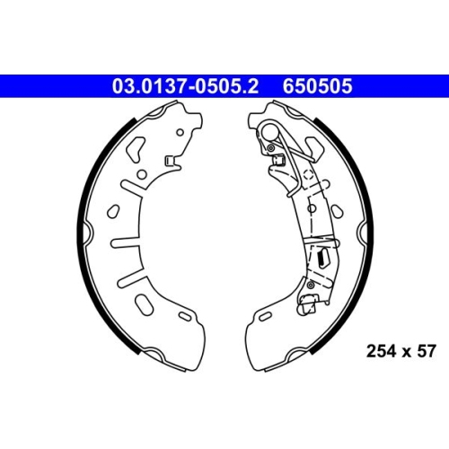 Bremsbackensatz ATE 03.0137-0505.2 für FIAT OPEL VAUXHALL, Hinterachse