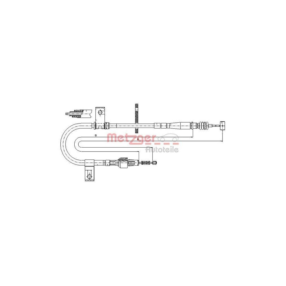 Seilzug, Feststellbremse METZGER 17.5040 für SUZUKI, hinten rechts