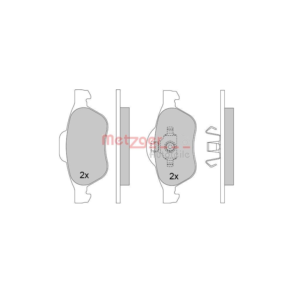 Bremsbelagsatz, Scheibenbremse METZGER 1170462 für RENAULT, Vorderachse