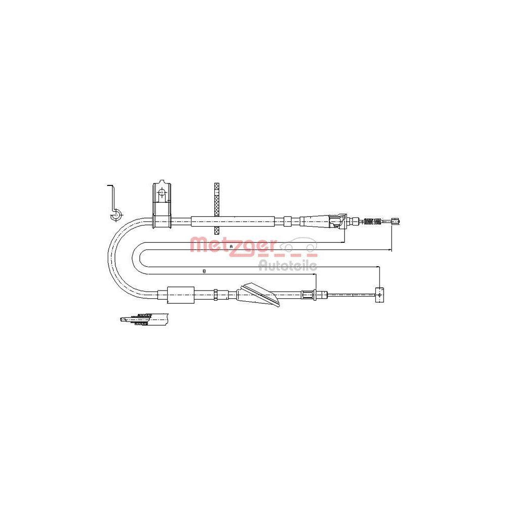 Seilzug, Feststellbremse METZGER 17.5046 für SUZUKI, hinten links