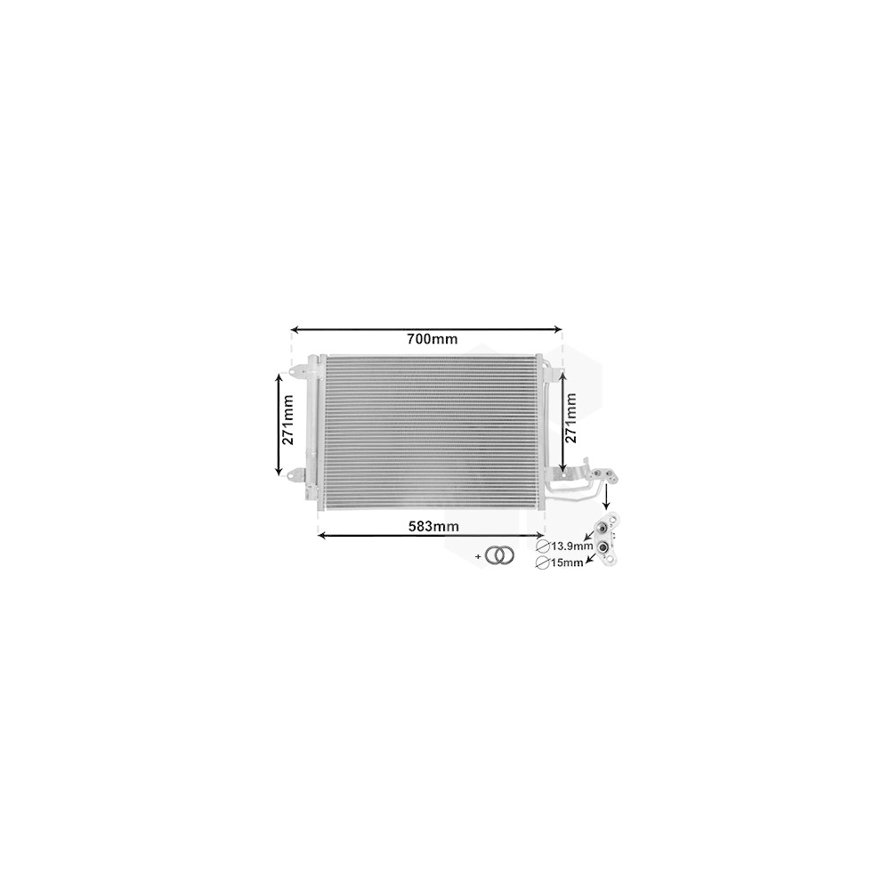 Kondensator, Klimaanlage VAN WEZEL 58005209 *** IR PLUS *** für VW VAG