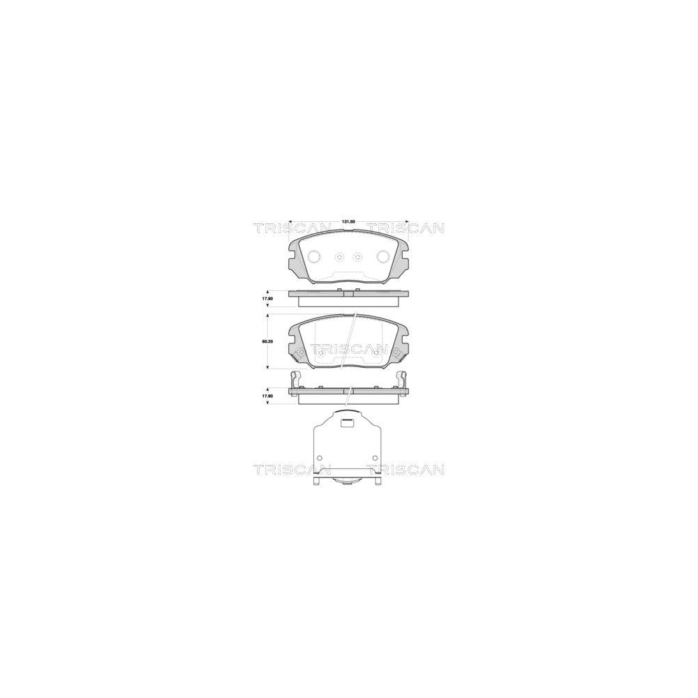 Bremsbelagsatz, Scheibenbremse TRISCAN 8110 43033 für HYUNDAI KIA, Vorderachse