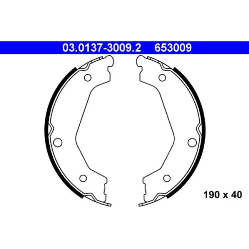 Bremsbackensatz, Feststellbremse ATE 03.0137-3009.2 für KIA, Hinterachse