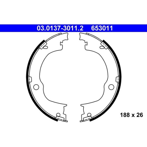 Bremsbackensatz, Feststellbremse ATE 03.0137-3011.2 für OPEL CHEVROLET