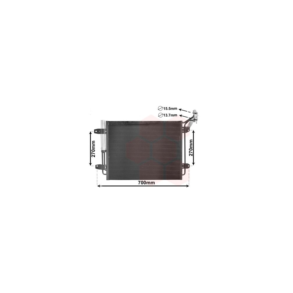 Kondensator, Klimaanlage VAN WEZEL 58005291 für VW