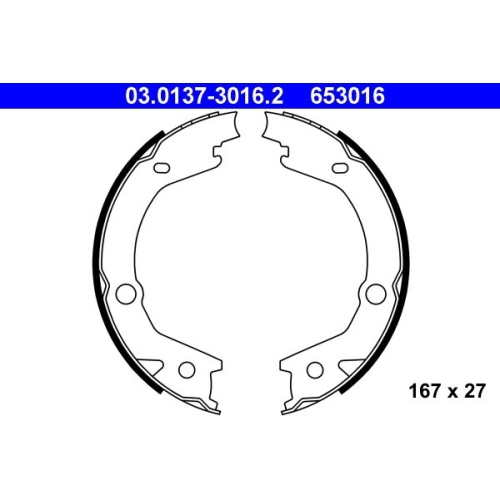 Bremsbackensatz, Feststellbremse ATE 03.0137-3016.2 für HYUNDAI KIA, Hinterachse