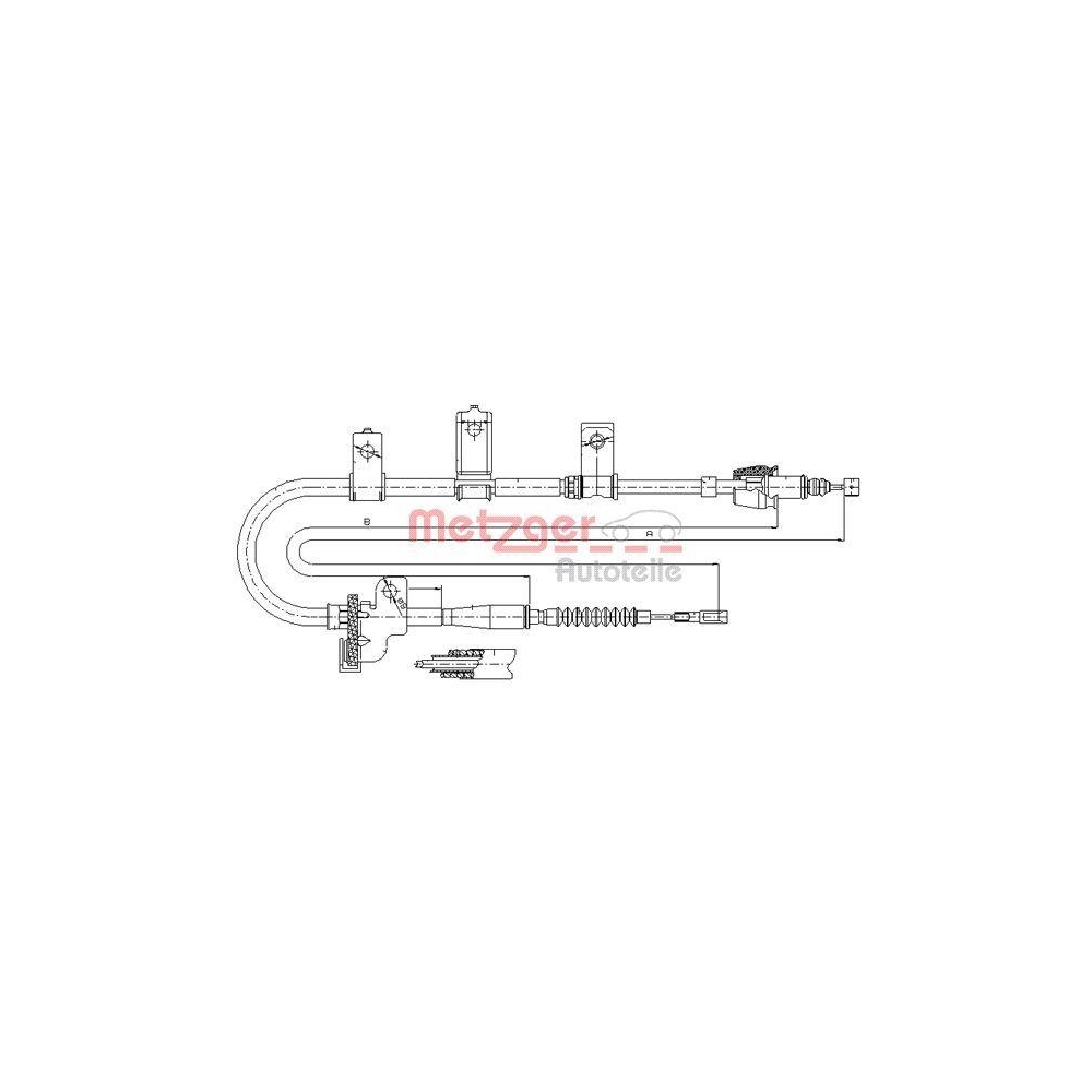 Seilzug, Feststellbremse METZGER 17.6020 für KIA, hinten rechts
