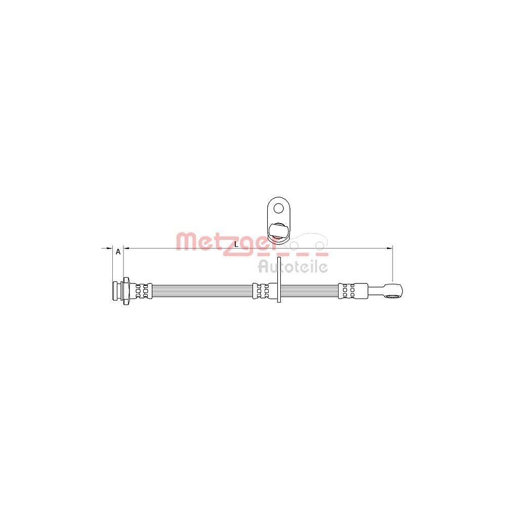 Bremsschlauch METZGER 4111592 für SUZUKI, Vorderachse links, Vorderachse rechts