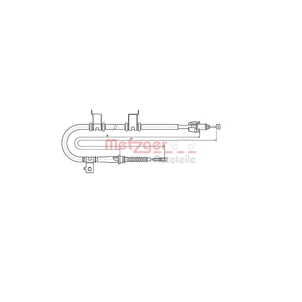 Seilzug, Feststellbremse METZGER 17.6052 für KIA, hinten links