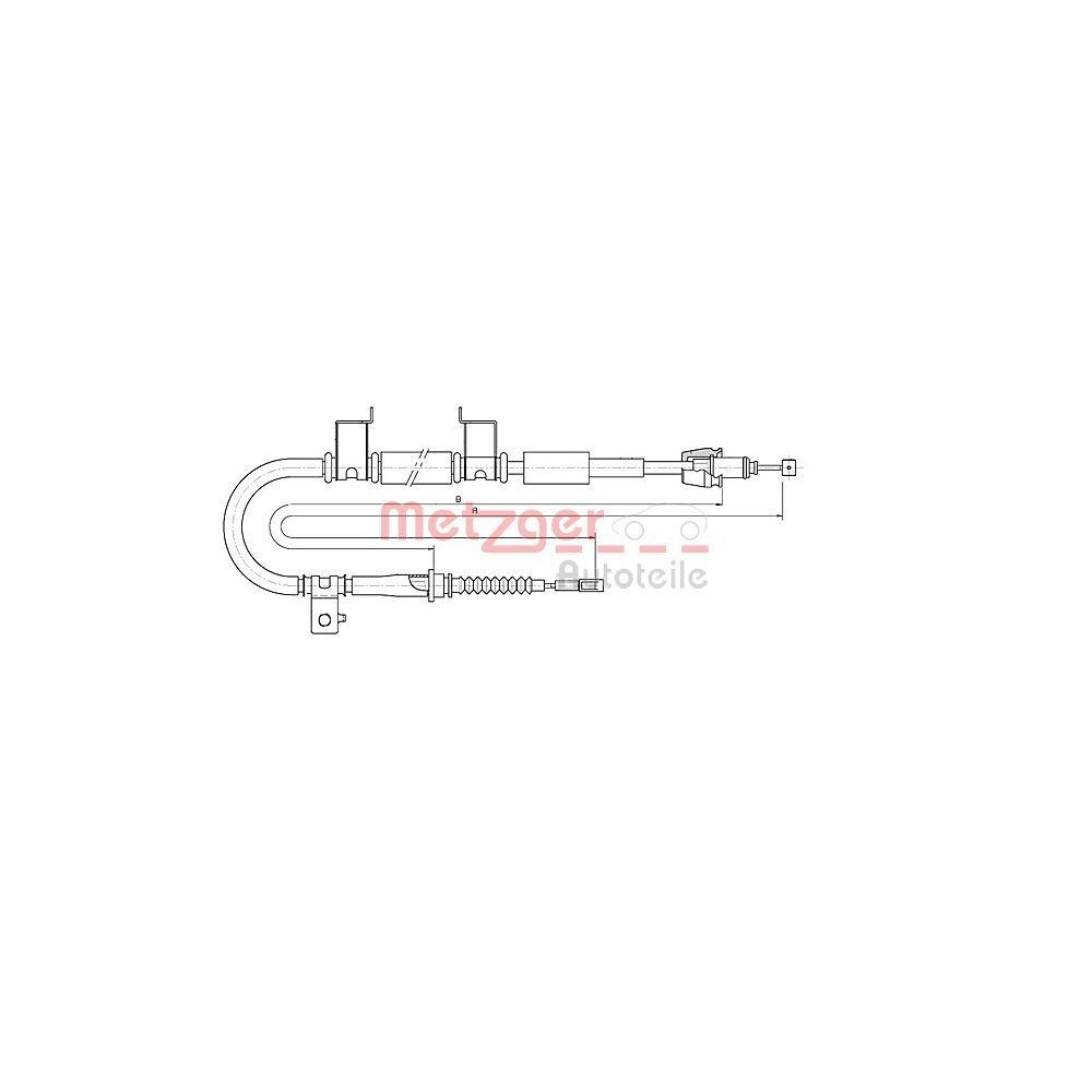 Seilzug, Feststellbremse METZGER 17.6053 für KIA, hinten rechts