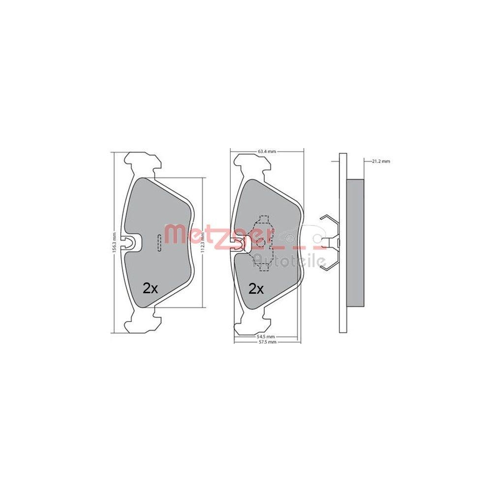 Bremsbelagsatz, Scheibenbremse METZGER 1170489 für BMW, Vorderachse