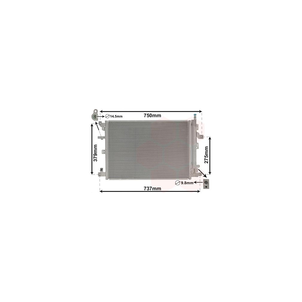 Kondensator, Klimaanlage VAN WEZEL 59005152 für VOLVO