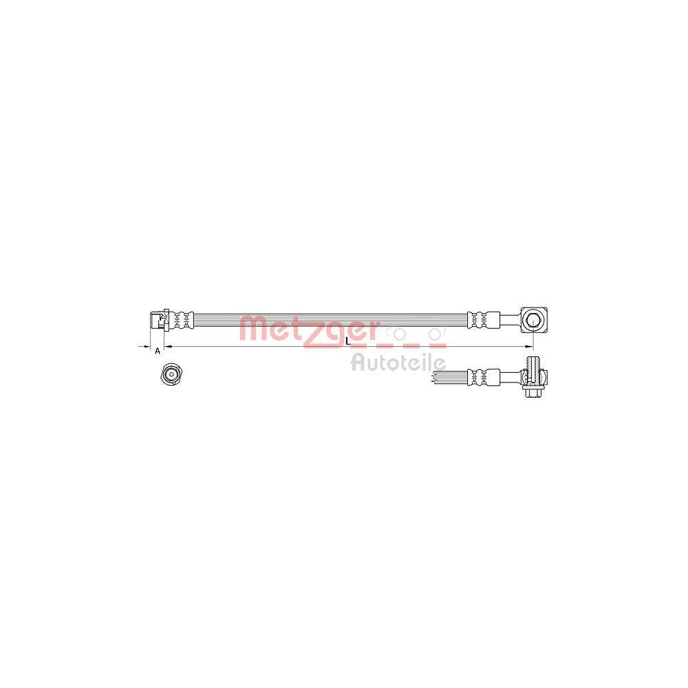 Bremsschlauch METZGER 4111625 für OPEL, Vorderachse rechts