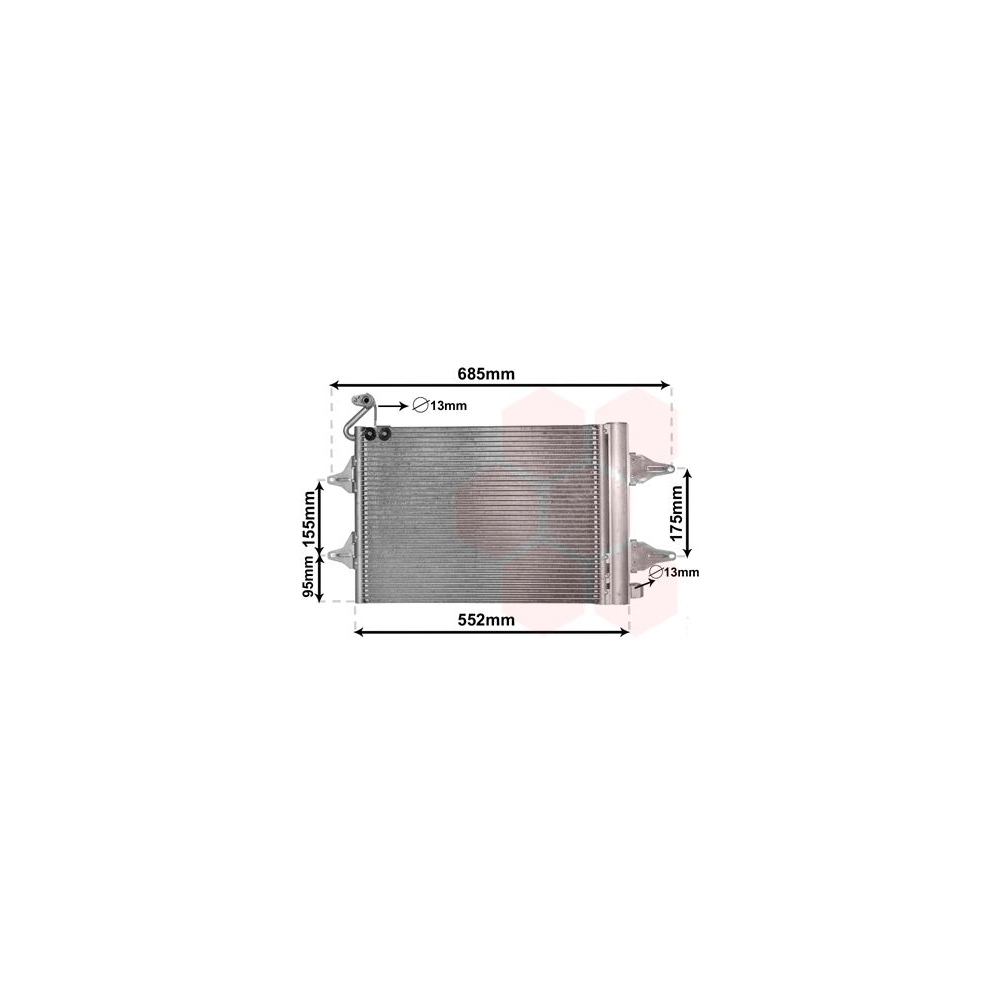 Kondensator, Klimaanlage VAN WEZEL 76005007 für SEAT SKODA VW