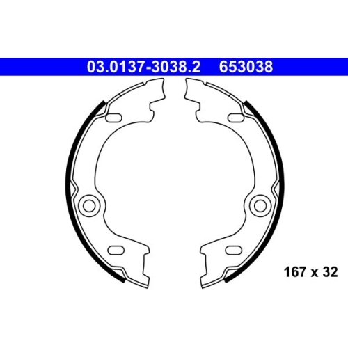 Bremsbackensatz, Feststellbremse ATE 03.0137-3038.2 für KIA, Hinterachse