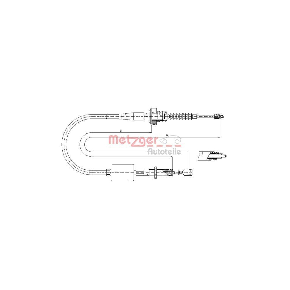 Seilzug, Kupplungsbetätigung METZGER 18.2522 für HYUNDAI