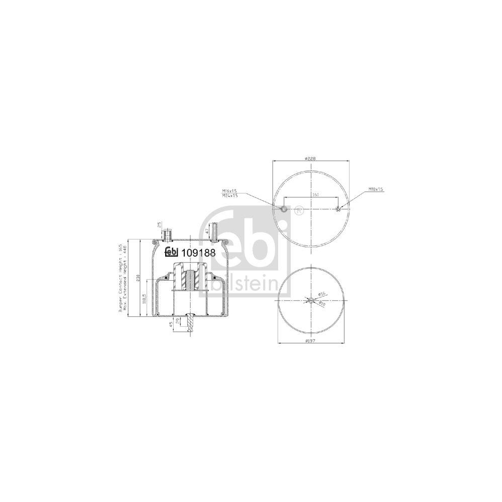 Febi Bilstein 1x 109188 Luftfederbalg mit Stahlkolben