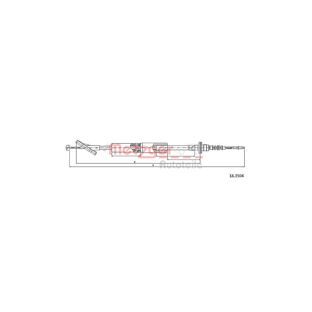 Seilzug, Kupplungsbetätigung METZGER 18.3504 für CHEVROLET