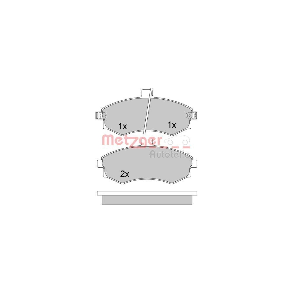 Bremsbelagsatz, Scheibenbremse METZGER 1170506 für HYUNDAI, Vorderachse