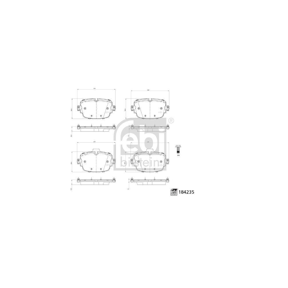 Bremsbelagsatz, Scheibenbremse FEBI BILSTEIN 184235 für AUDI, Hinterachse