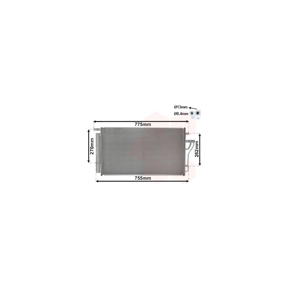 Kondensator, Klimaanlage VAN WEZEL 82005279 für HYUNDAI