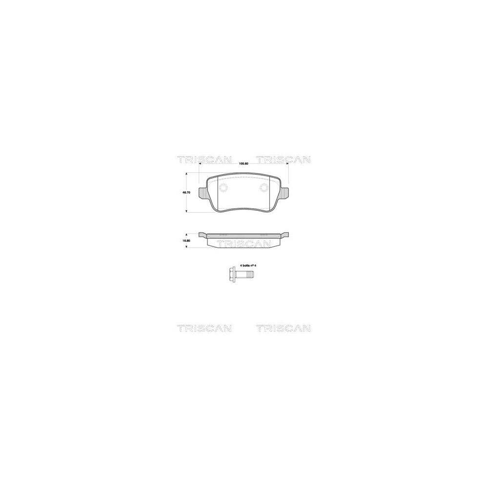 Bremsbelagsatz, Scheibenbremse TRISCAN 8110 15043 für FIAT, Hinterachse