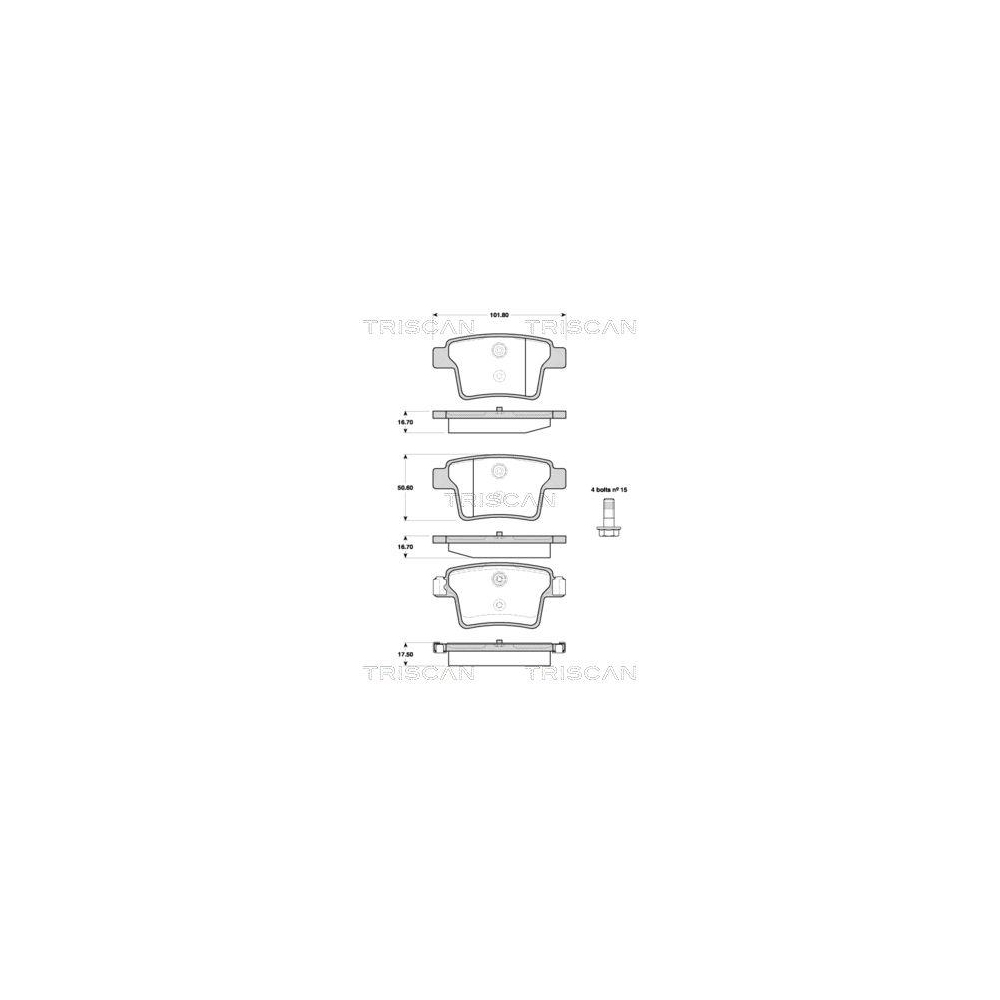 Bremsbelagsatz, Scheibenbremse TRISCAN 8110 16016 für FORD JAGUAR, Hinterachse