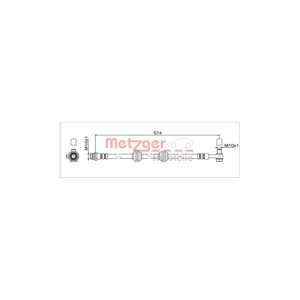 Bremsschlauch METZGER 4111755 für LAND ROVER, Hinterachse links