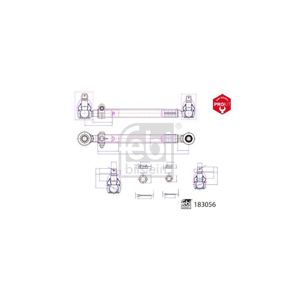 Lenkstange FEBI BILSTEIN 183056 ProKit für SCANIA, Vorderachse