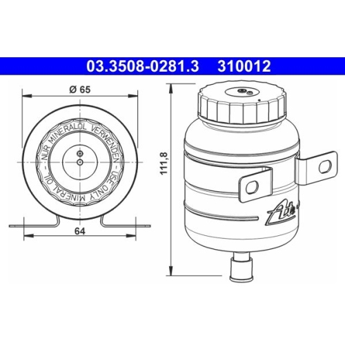 Ausgleichsbehälter, Bremsflüssigkeit ATE 03.3508-0281.3