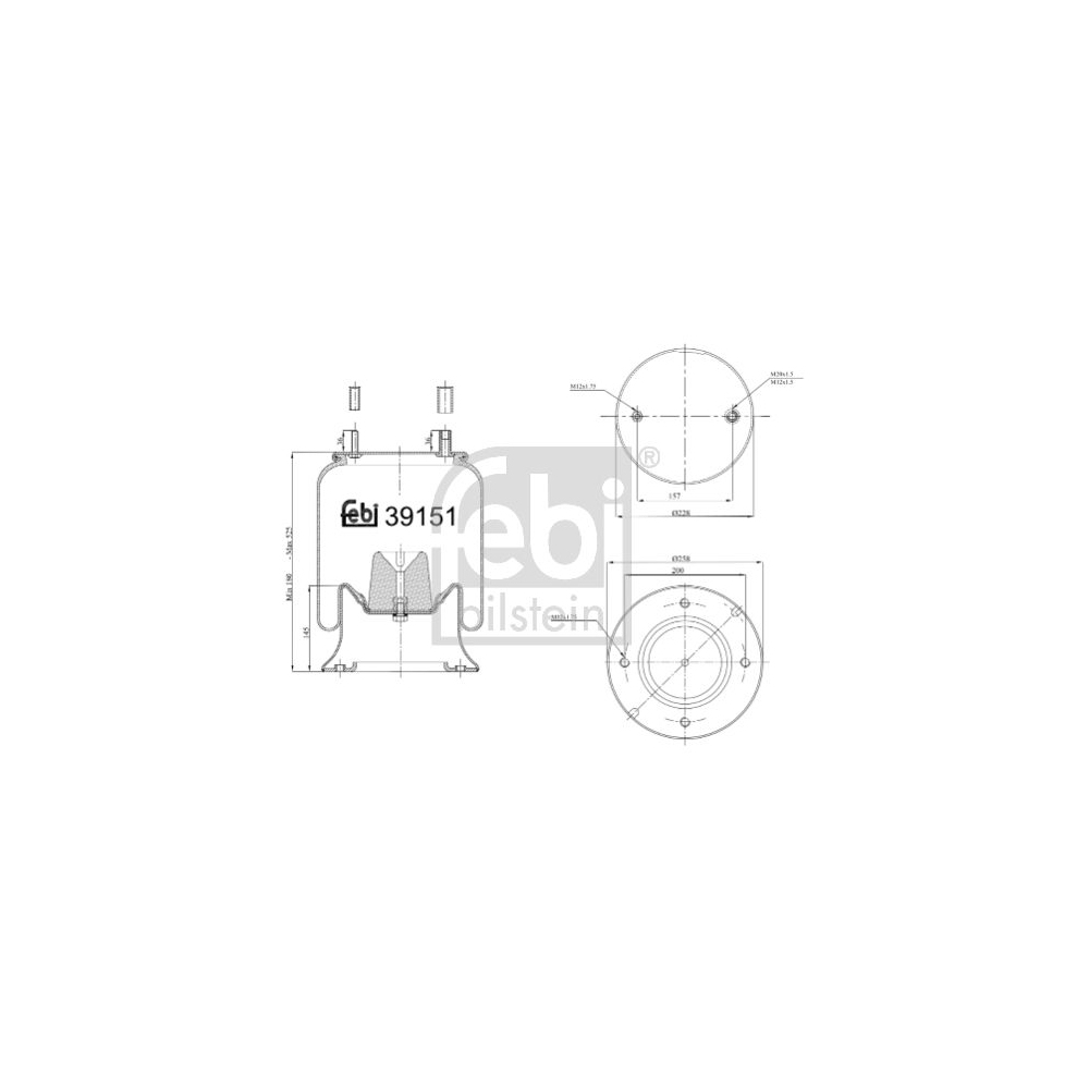 Febi Bilstein 39151 Luftfederbalg mit Stahlkolben , 1 Stück