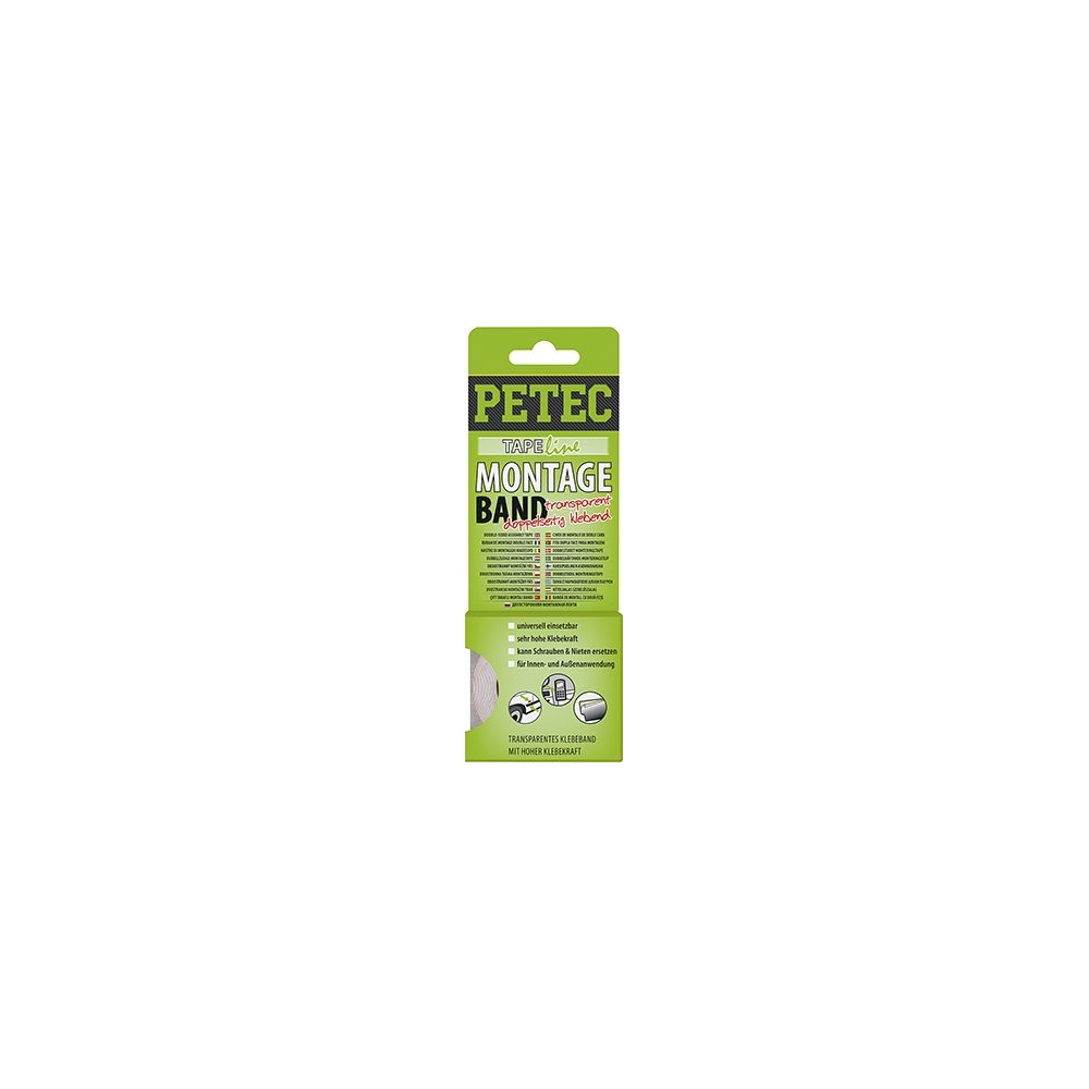 Klebeband PETEC 87192 MONTAGEBAND, TRANSPARENT