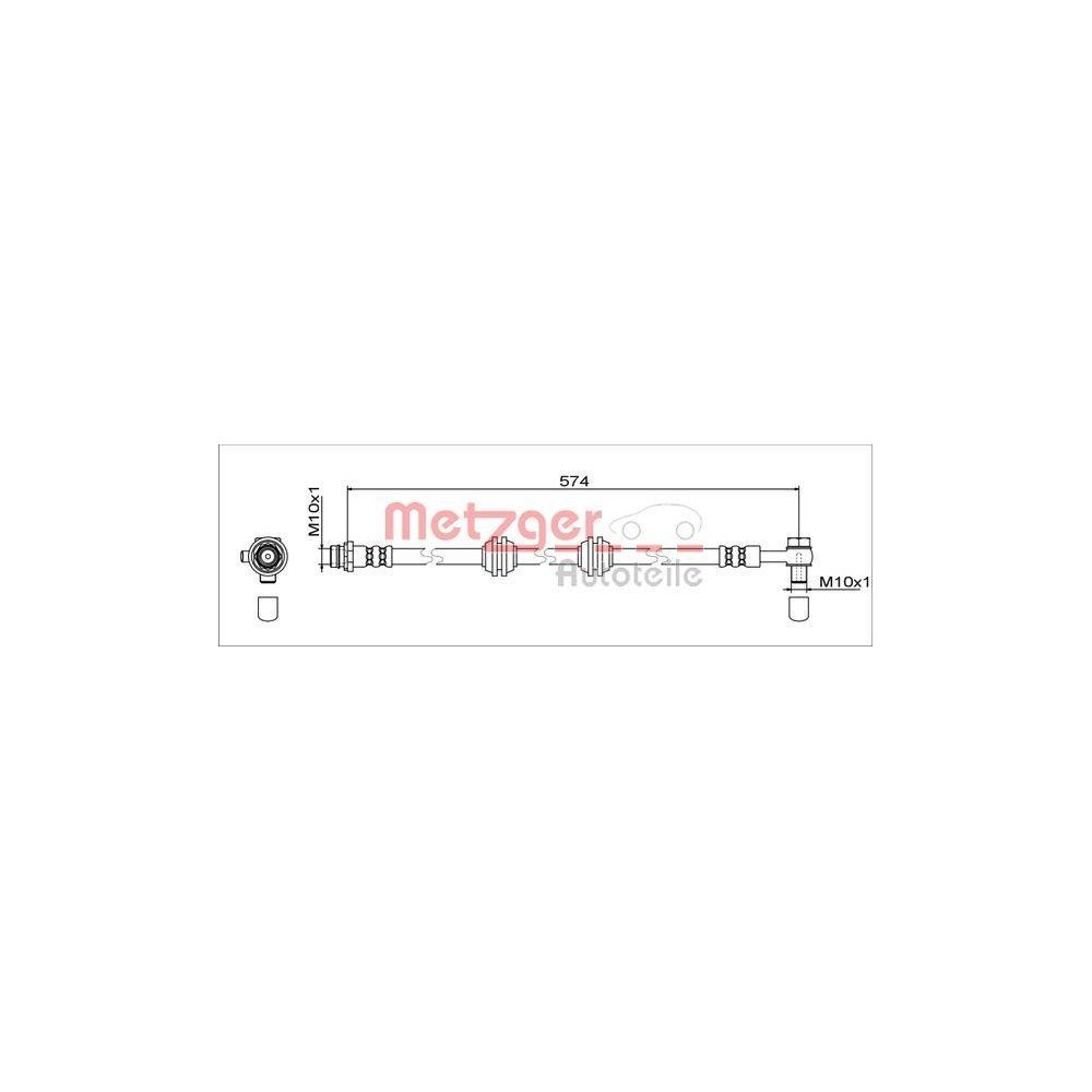 Bremsschlauch METZGER 4111760 für LAND ROVER, Hinterachse rechts