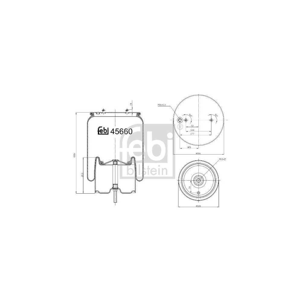 Febi Bilstein 1x 45660 Luftfederbalg mit Stahlkolben