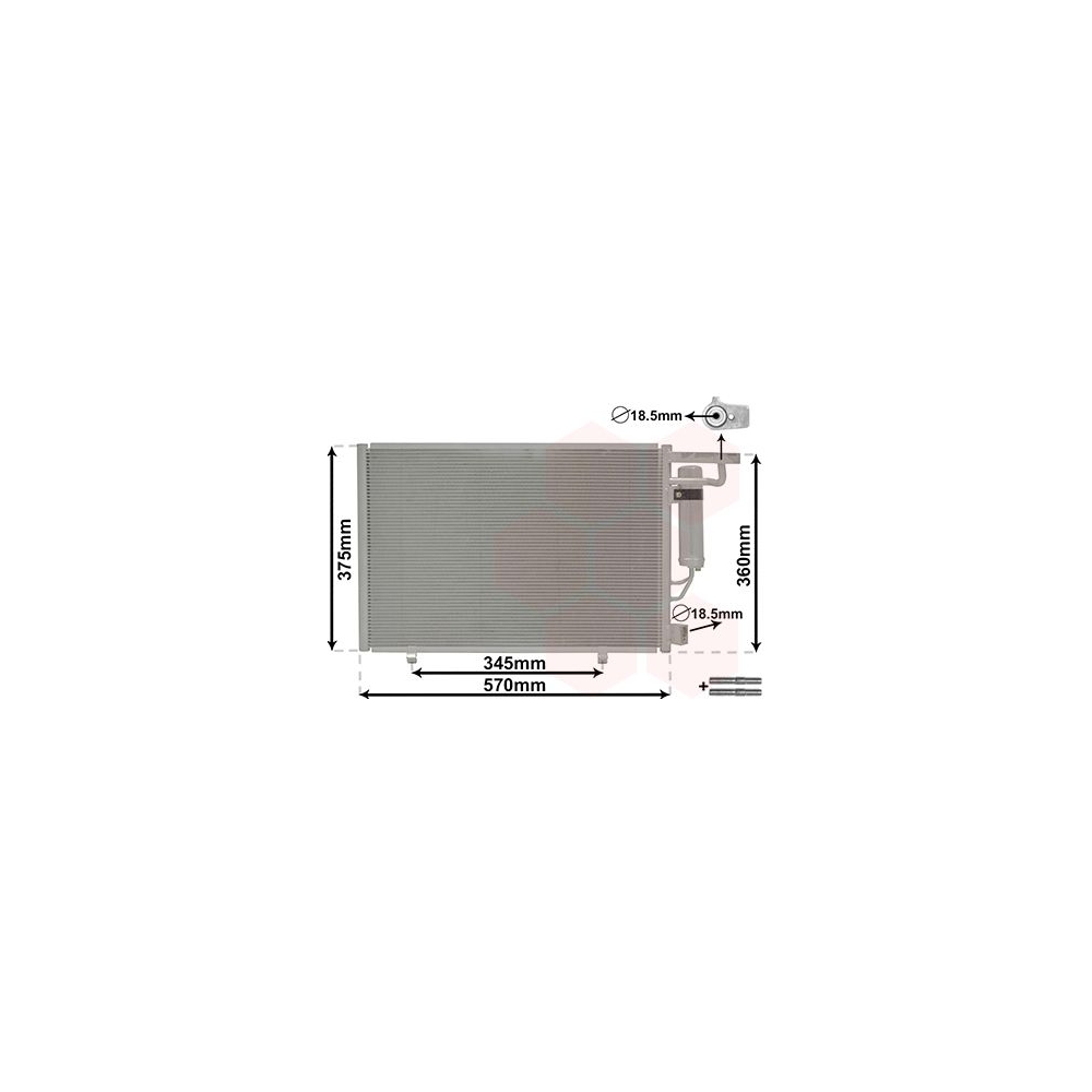 Kondensator, Klimaanlage VAN WEZEL 18015707 *** IR PLUS *** für FORD