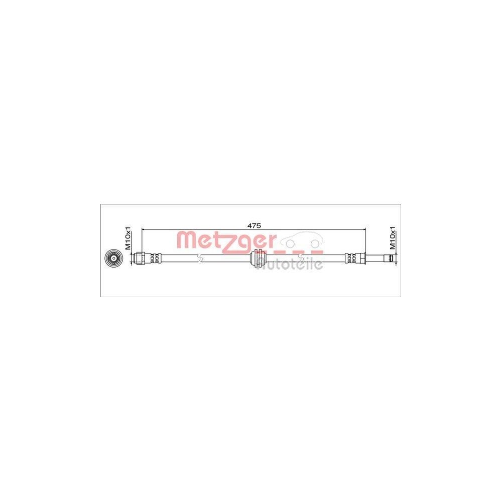 Bremsschlauch METZGER 4111773 GREENPARTS für MERCEDES-BENZ, Vorderachse links