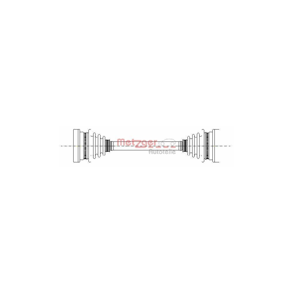 Antriebswelle METZGER 7210026 für VW, Hinterachse links, Hinterachse rechts