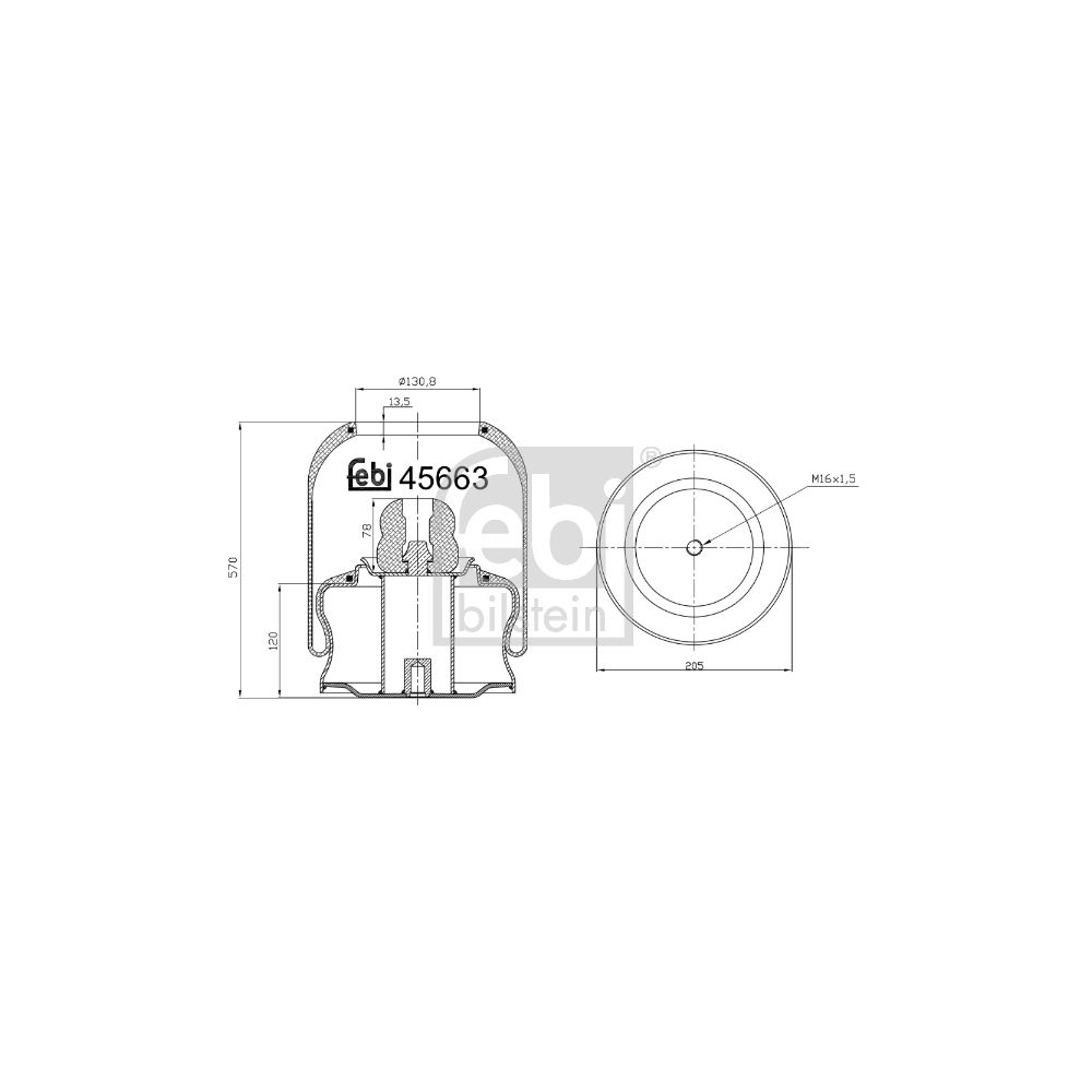 Febi Bilstein 1x 45663 Luftfederbalg mit Stahlkolben