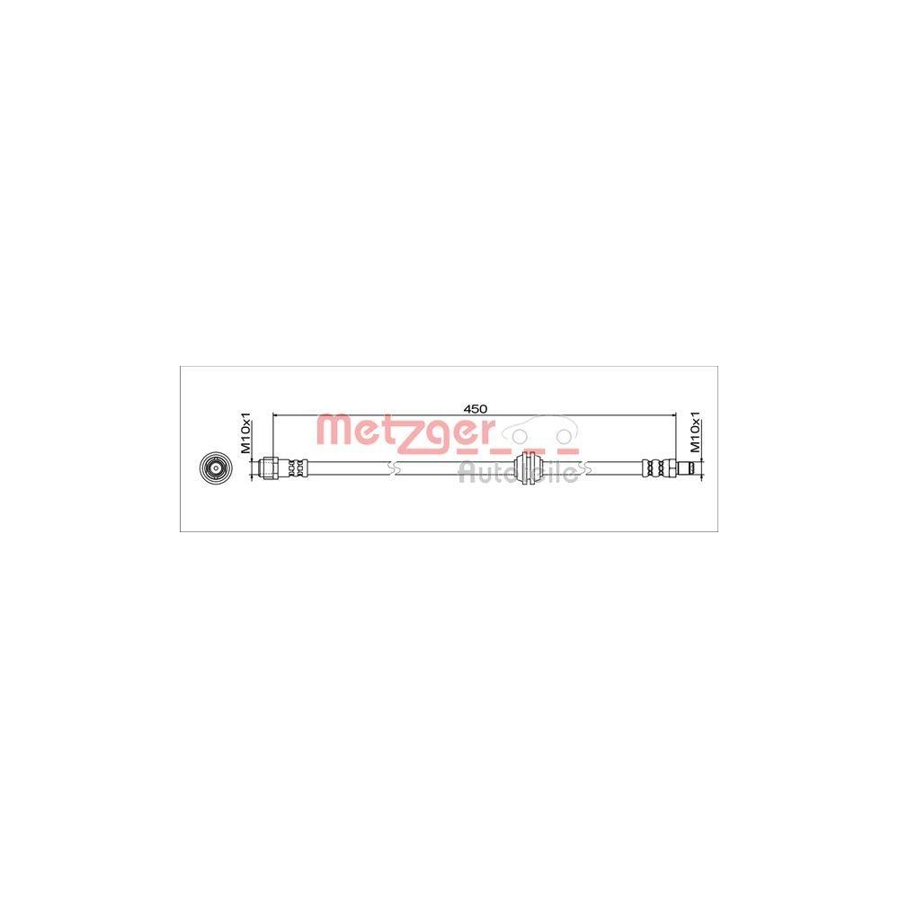 Bremsschlauch METZGER 4111775 GREENPARTS für MERCEDES-BENZ, Hinterachse links