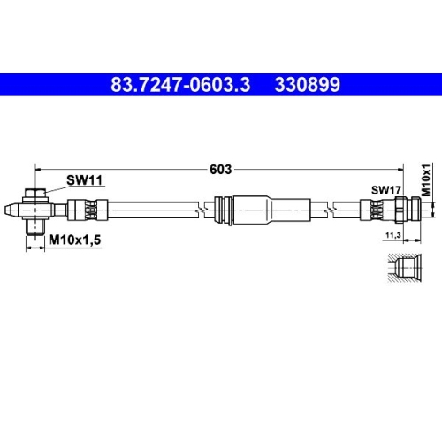 Bremsschlauch ATE 83.7247-0603.3 für VAG, Vorderachse