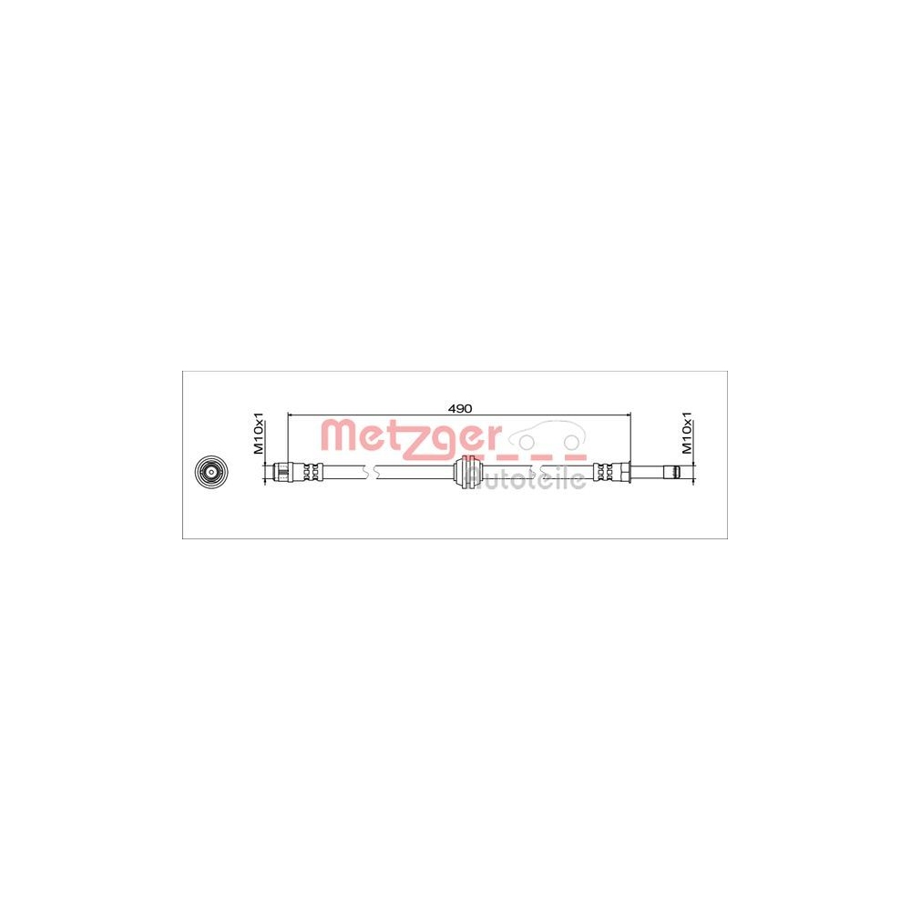 Bremsschlauch METZGER 4111781 GREENPARTS für MERCEDES-BENZ, Vorderachse links